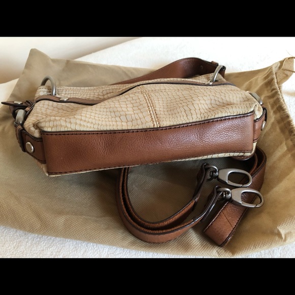 FOSSIL MADDOX SNAKE PRINT TAN/BROWN LEATHER 👜 - Picture 16 of 17